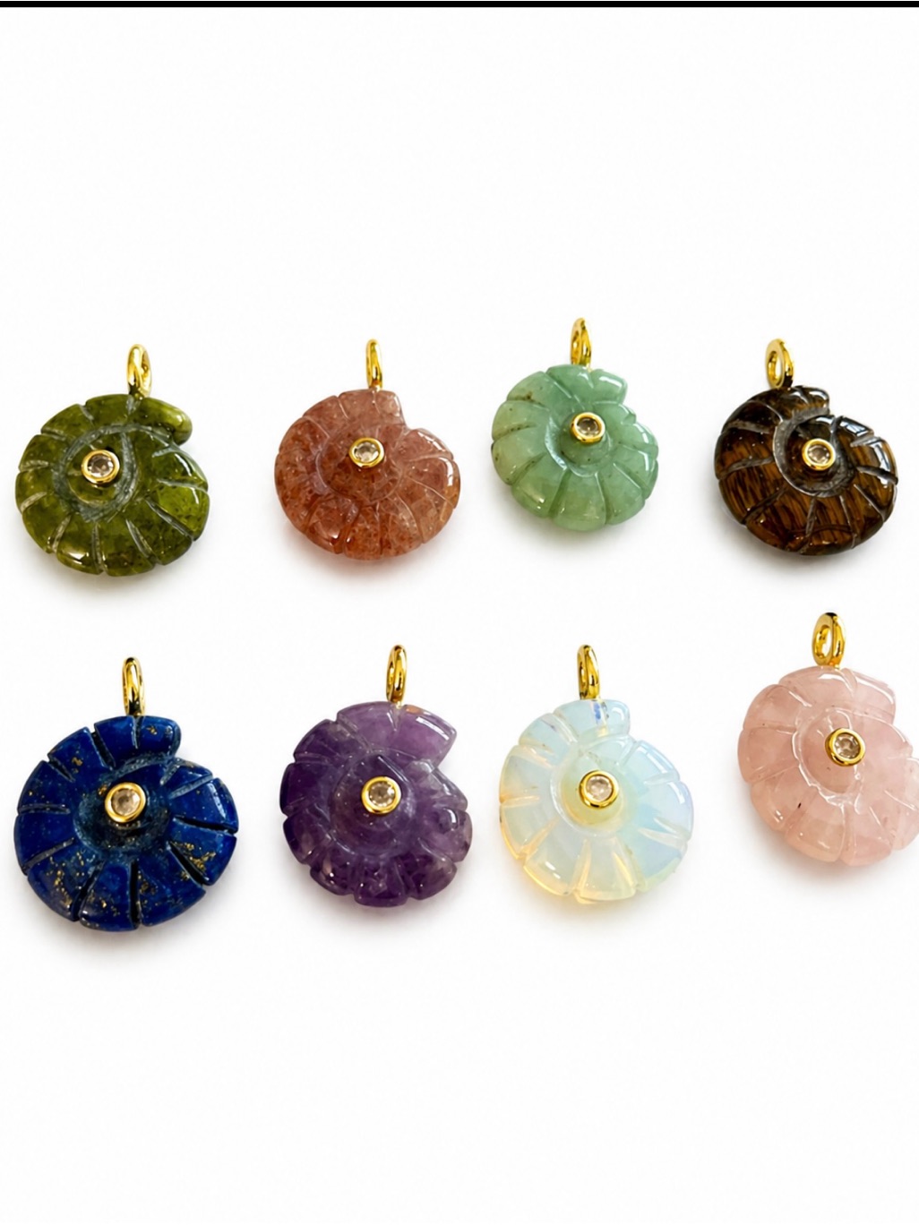 Natural Stone Snail Charm